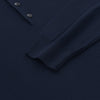 Virgin Wool Sweater Polo Shirt in Navy Blue