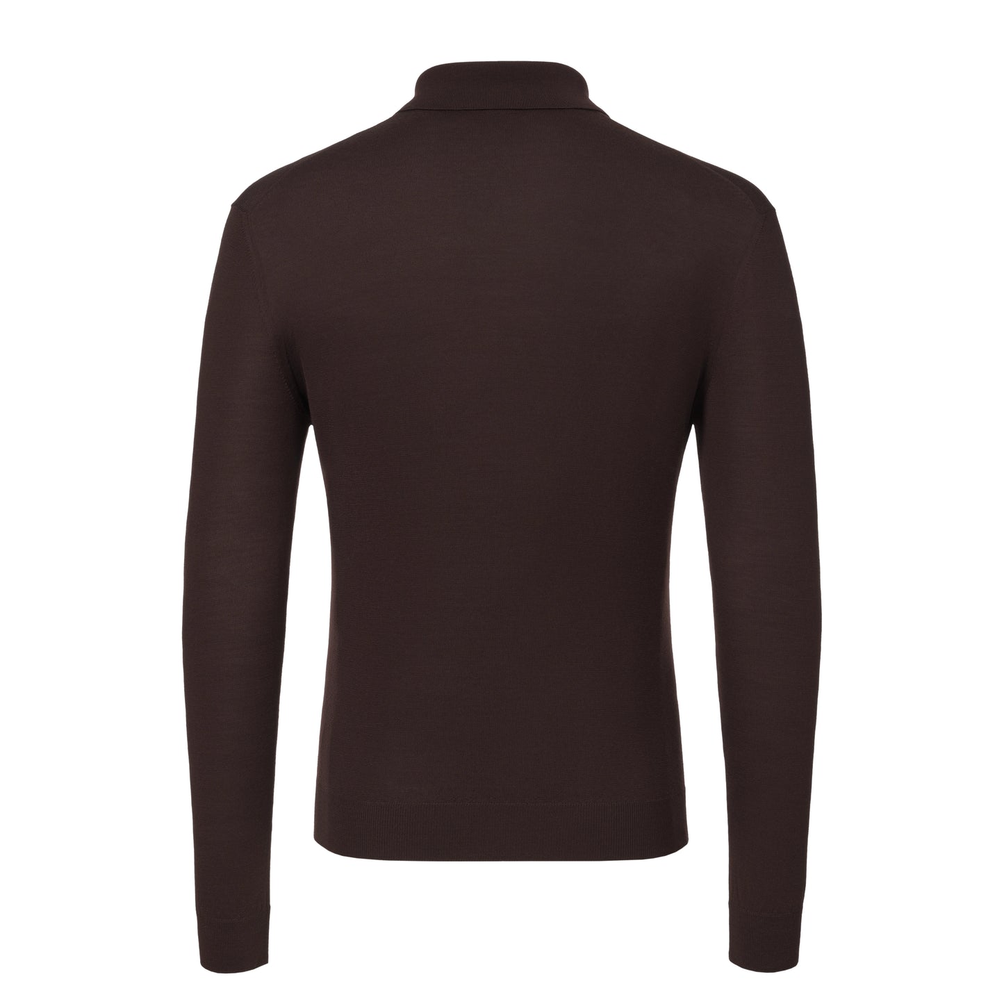 Virgin Wool Sweater Polo Shirt in Wild Brown