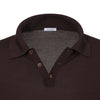 Virgin Wool Sweater Polo Shirt in Wild Brown