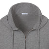 Cashmere Hooded Zip-Up in  Light Grey Melange