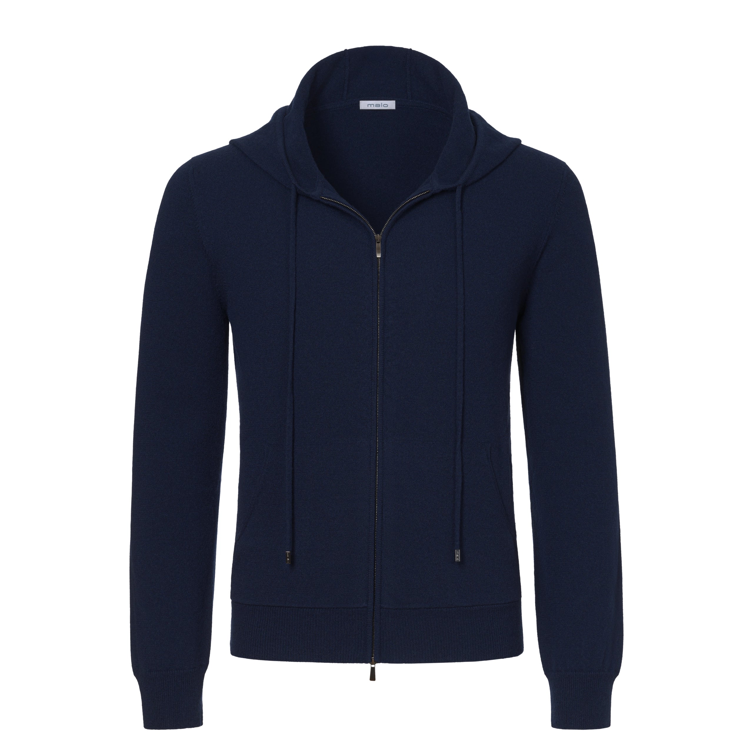 Cashmere Hooded Zip-Up in Blue