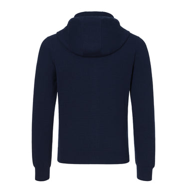 Kaschmir-Kapuzenpullover mit Reißverschluss in Blau