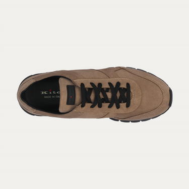 Kiton Leather Sneakers in Beige - SARTALE