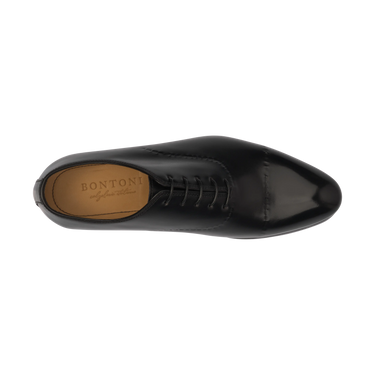 "Vittorio Nero" Oxford Shoes with the hand-sewn reverse stitch in Black