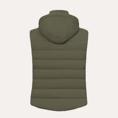 Hooded Viscose-Blend Vest in Leaf Green