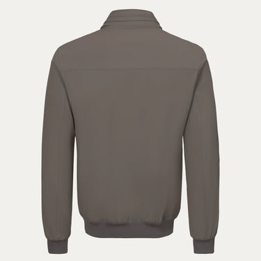 Blouson in Taupe Grey with a Hidden Hood