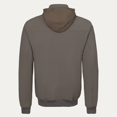 Blouson in Taupe Grey with a Hidden Hood