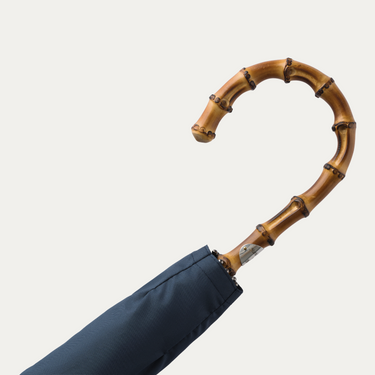 Bamboo-Handle Umbrella in Blue