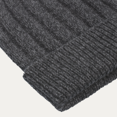 Ribbed Cashmere Hat in Dark Grey Melange