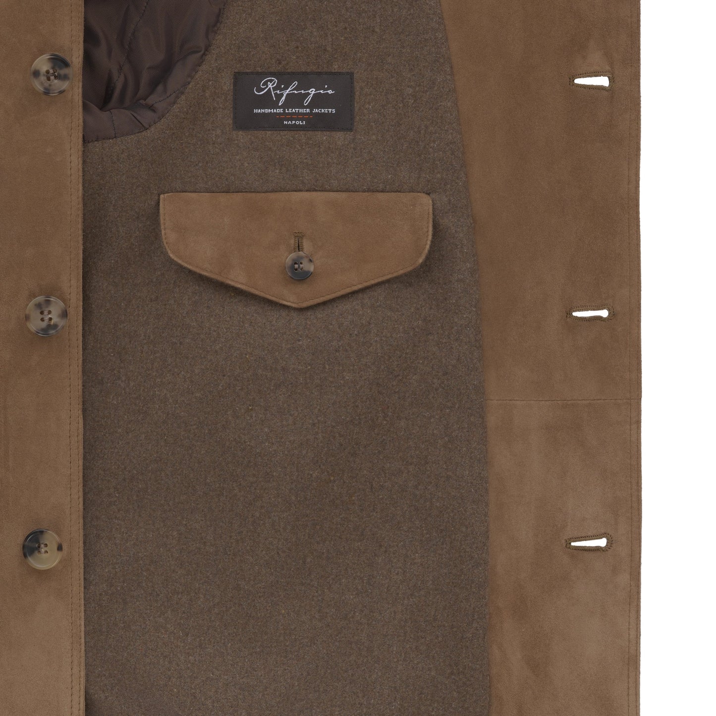 Alfredo Rifugio Button - Up Suede Bomber Jacket in Medium Brown - SARTALE