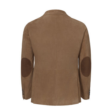 Alfredo Rifugio Notch Lapel Suede Field Jacket in Mustard Brown - SARTALE