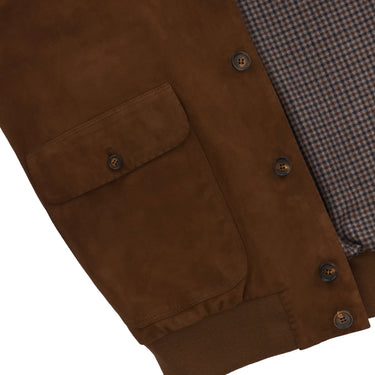 Alfredo Rifugio Suede Bomber Jacket in Brown - SARTALE