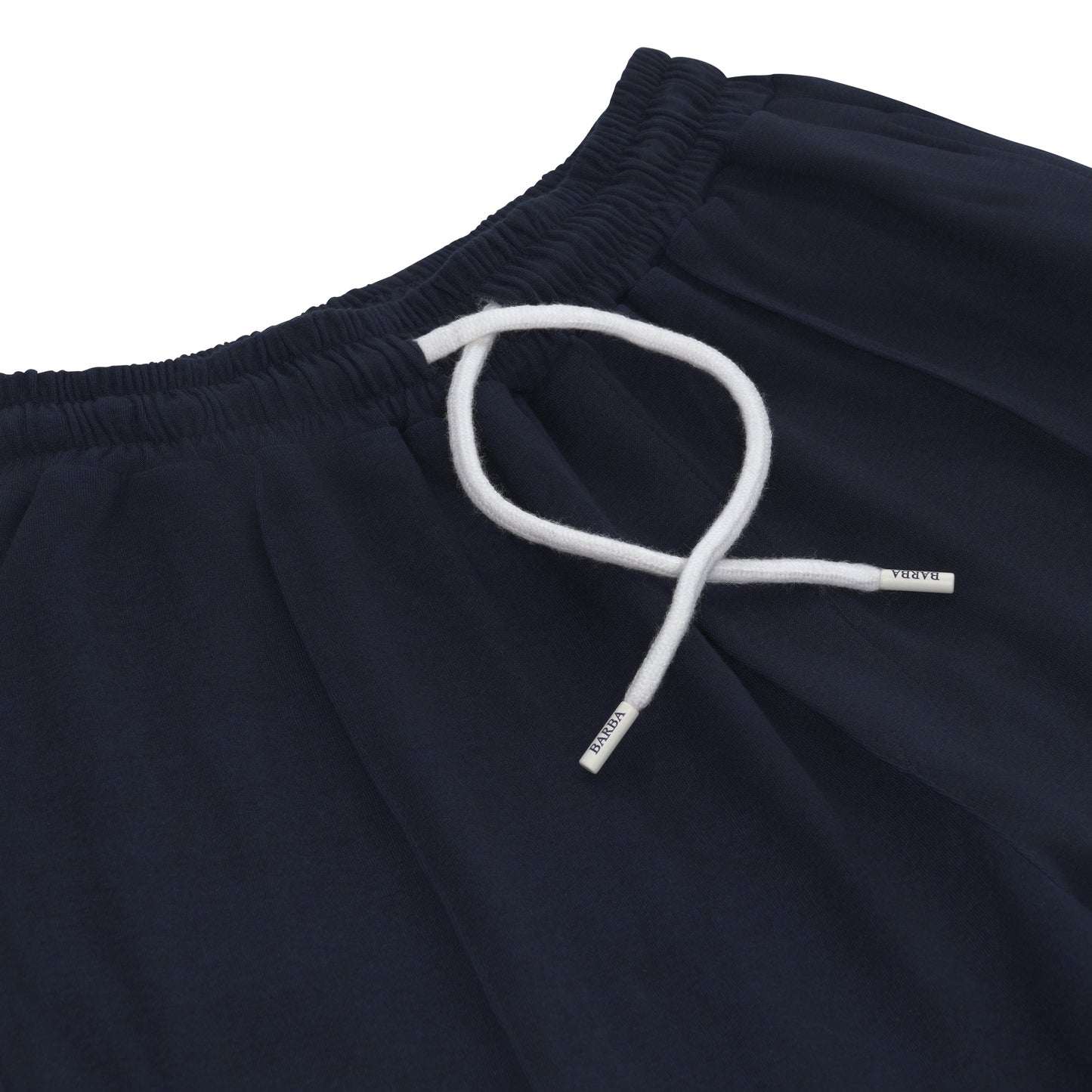 Barba Napoli Cotton - Blend Drawstring Sweatpants in Navy Blue Melange - SARTALE