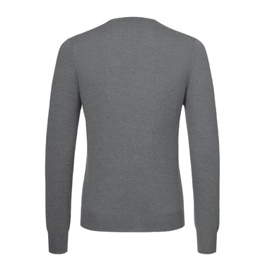Barba Napoli Crew - Neck Virgin Wool Pullover in Grey Melange - SARTALE