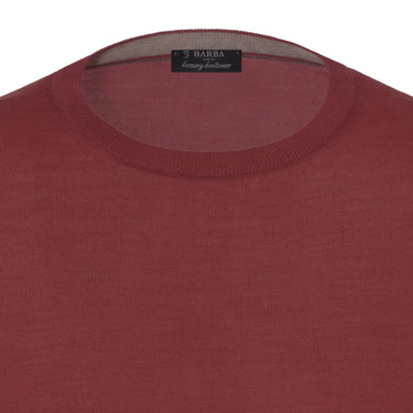 Barba Napoli Crew - Neck Virgin Wool Pullover in October Red - SARTALE