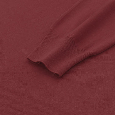 Barba Napoli Crew - Neck Virgin Wool Pullover in October Red - SARTALE