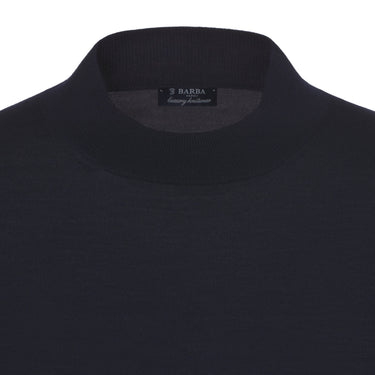 Barba Napoli Crew - Neck Wool Pullover in Navy Blue - SARTALE