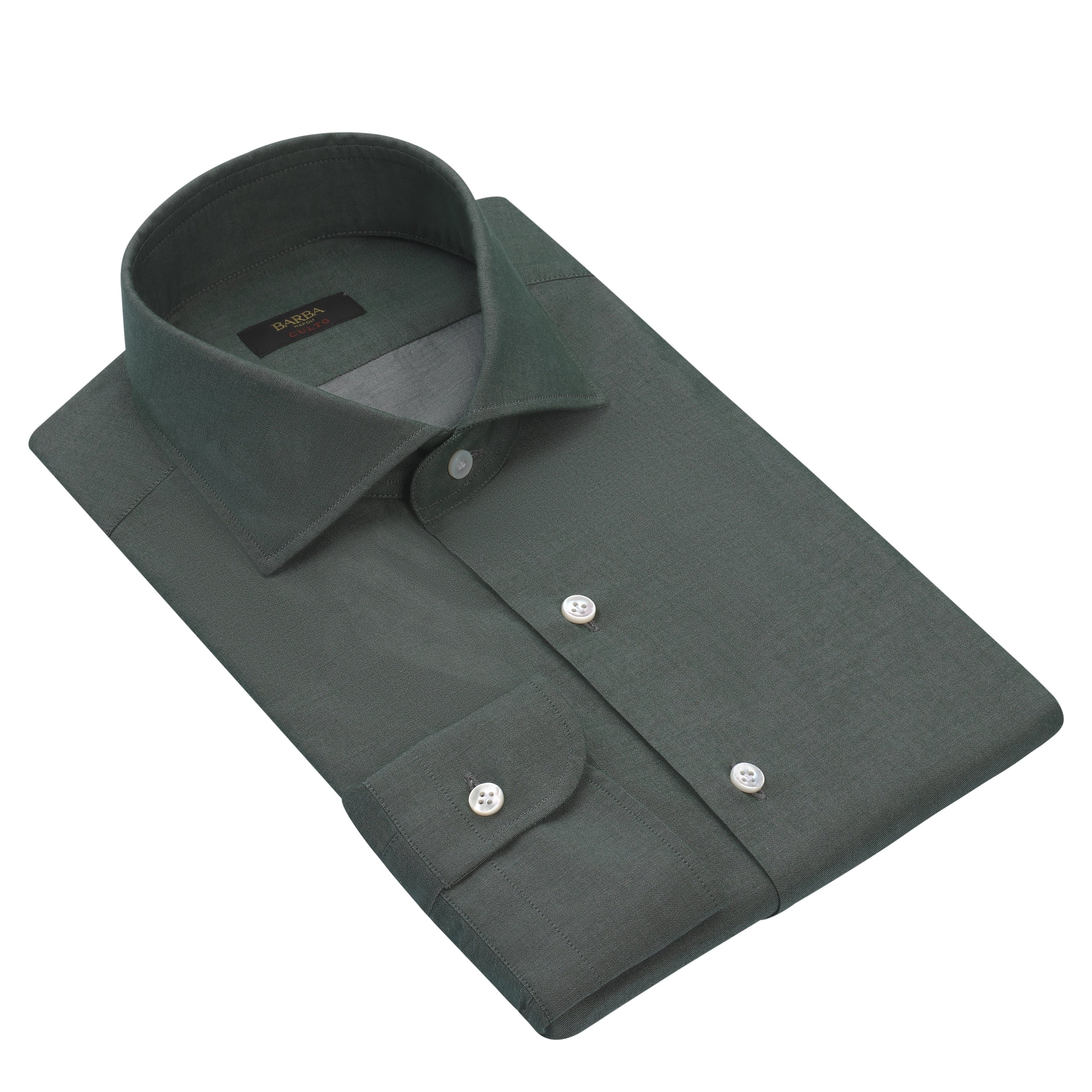 "Culto" Cotton Shirt in Cactus Green