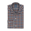 Barba Napoli "Dandy Life" Gingham - Check Cotton Shirt in Blue, Brown and Grey - SARTALE