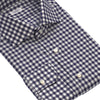 Barba Napoli Gingham - Checked Cotton Shirt in White and Cosmos Blue - SARTALE