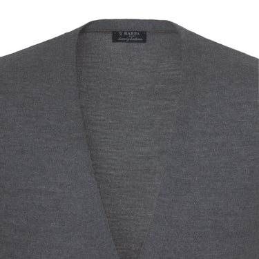 Barba Napoli Virgin Wool Gilet in Grey Melange - SARTALE