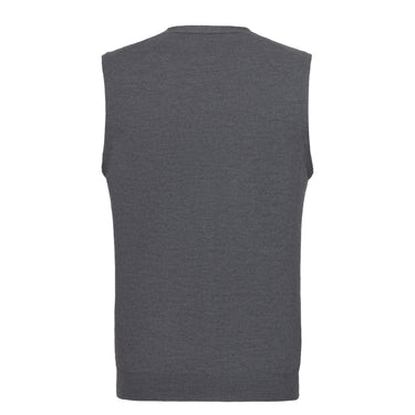Barba Napoli Virgin Wool Gilet in Grey Melange - SARTALE