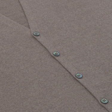 Barba Napoli Virgin Wool Gilet in Sandy Greige Melange - SARTALE