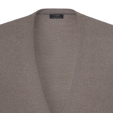 Barba Napoli Virgin Wool Gilet in Sandy Greige Melange - SARTALE