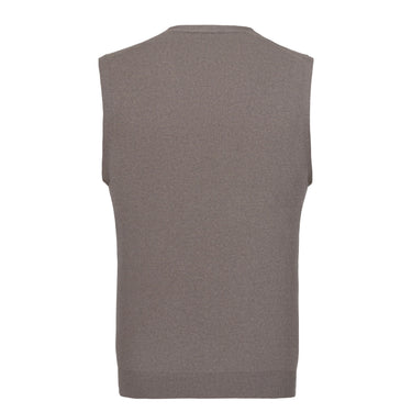 Barba Napoli Virgin Wool Gilet in Sandy Greige Melange - SARTALE