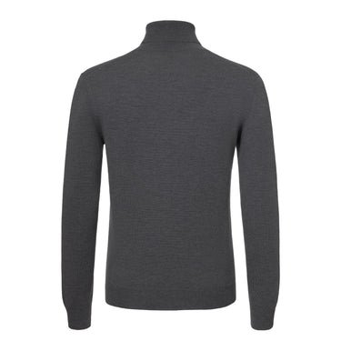 Barba Napoli Virgin Wool Turtleneck Sweater in Grey Melange - SARTALE