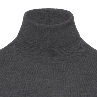 Barba Napoli Virgin Wool Turtleneck Sweater in Grey Melange - SARTALE