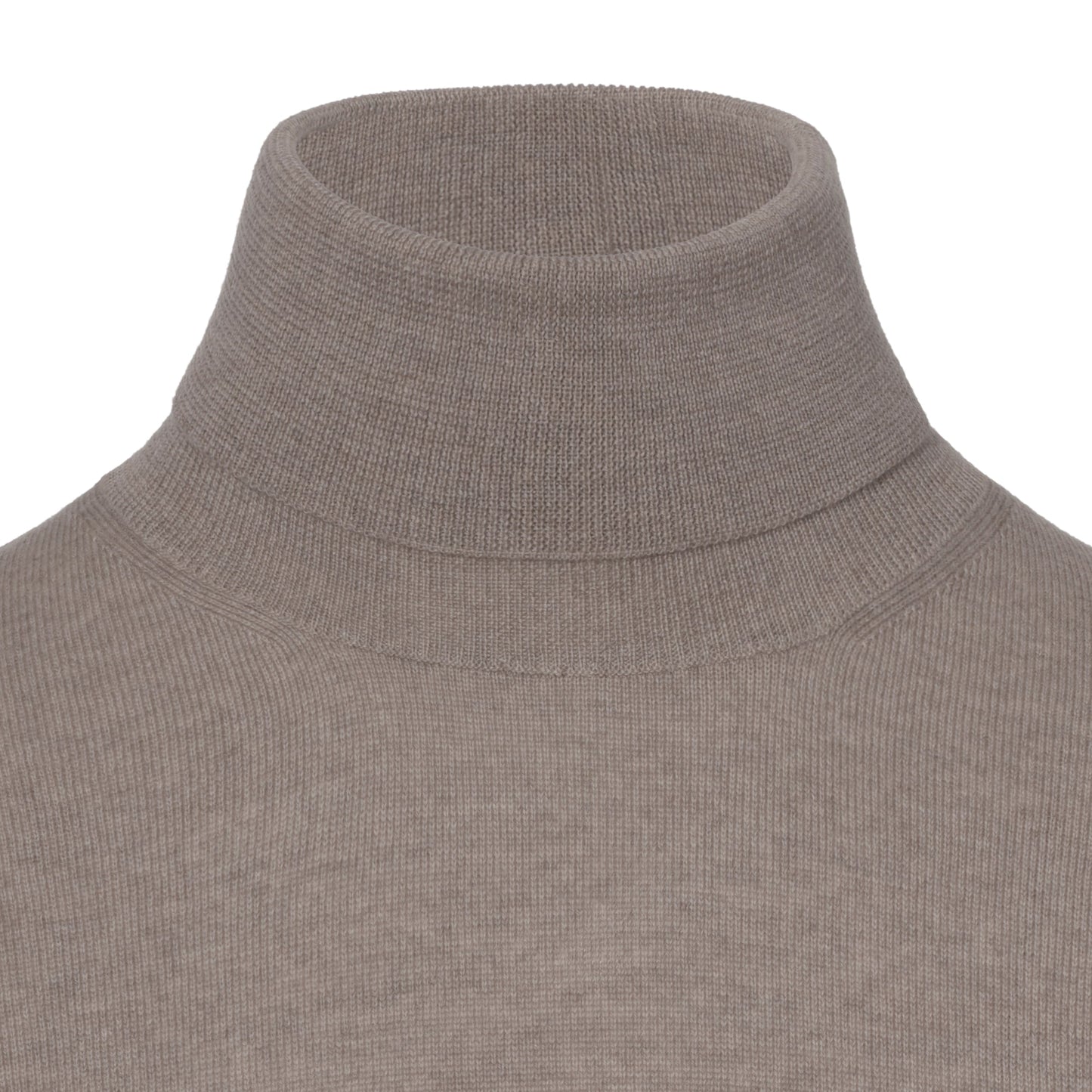 Barba Napoli Virgin Wool Turtleneck Sweater in Soft Greige - SARTALE