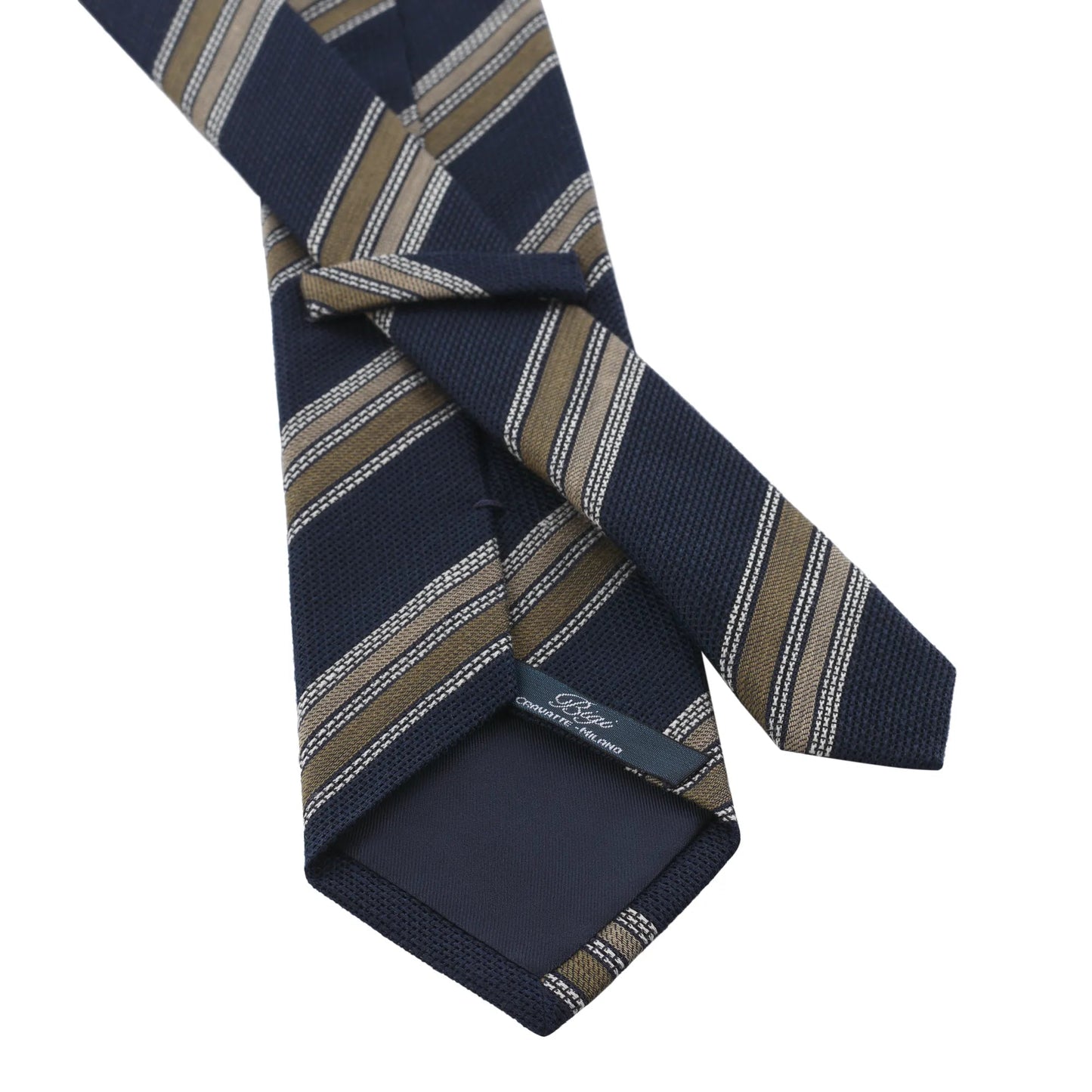 Bigi Regimental Grenadine Linen and Silk - Blend Tie - SARTALE