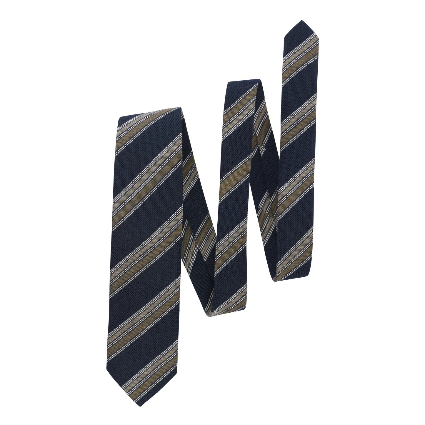 Bigi Regimental Grenadine Linen and Silk - Blend Tie - SARTALE