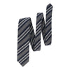 Bigi Regimental Grenadine Silk Tie in Silver Grey - SARTALE