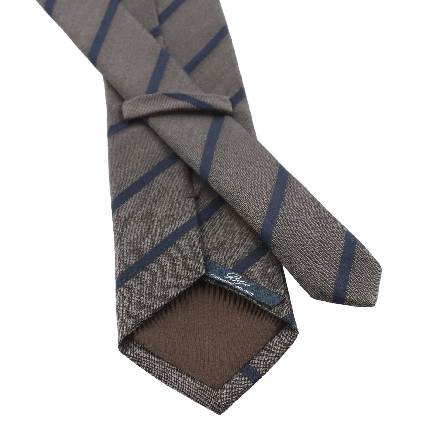 Bigi Regimental Jacquard Linen - Blend Tie in Brown - SARTALE