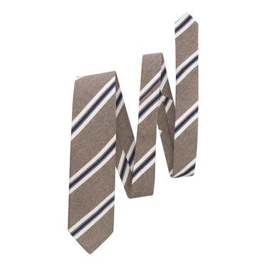 Bigi Regimental Jacquard Silk - Blend Tie in Brown - SARTALE