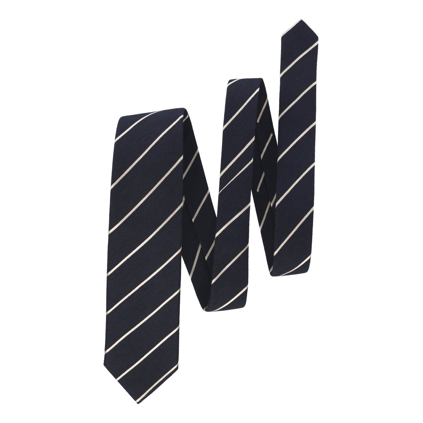 Bigi Regimental Silk Tie in Dark Blue and White - SARTALE