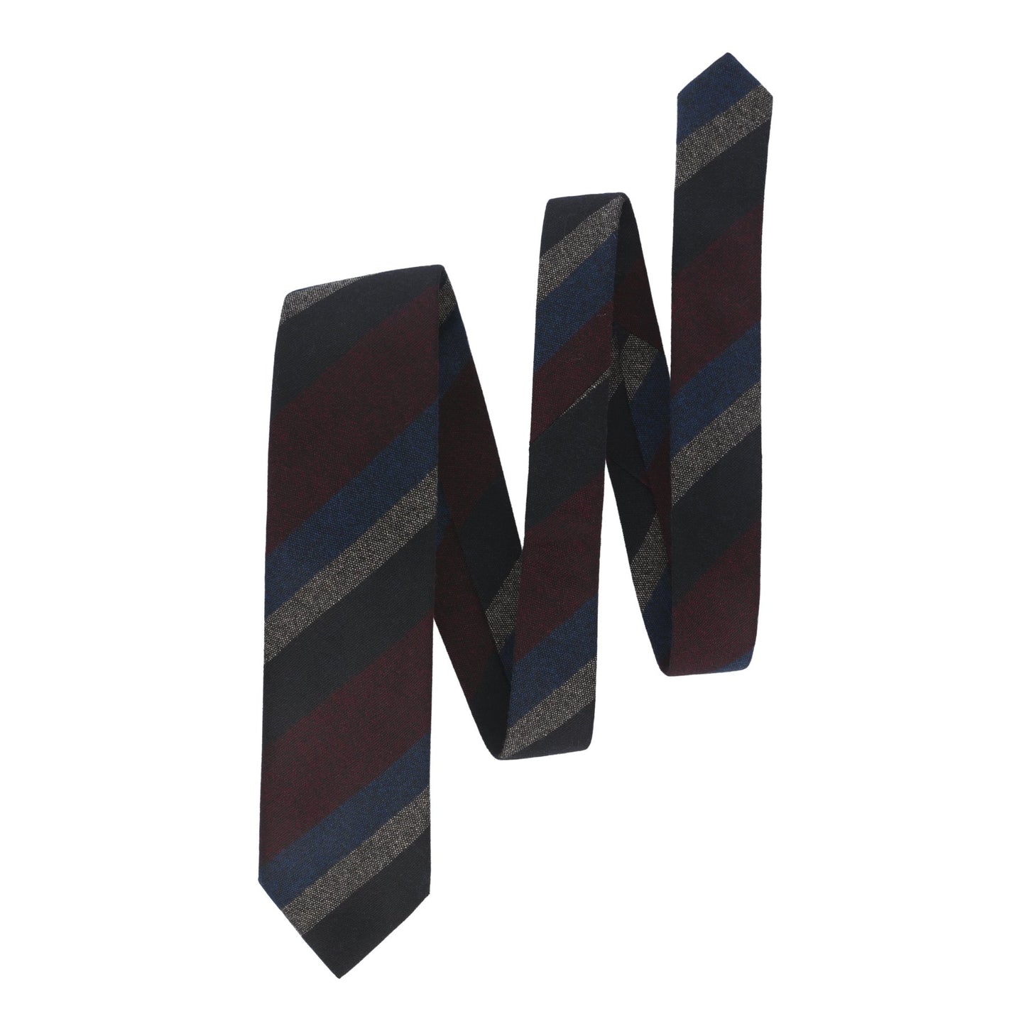 Bigi Regimental Wool Lined Tie in Burgundy Multicolor - SARTALE