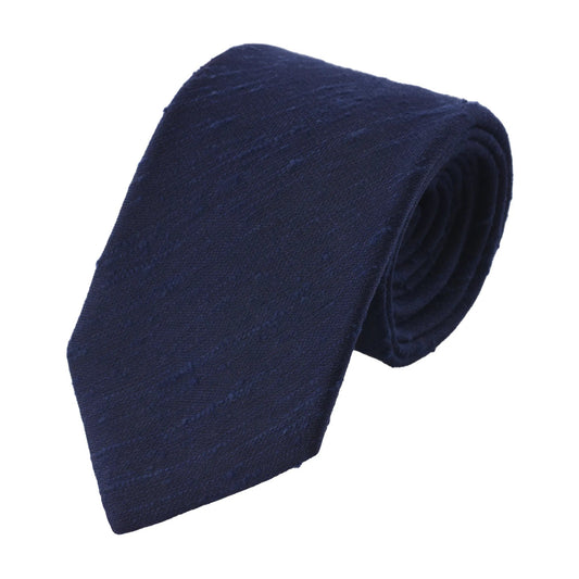 Bigi Shantung Lined Silk - Blend Tie in Navy Blue - SARTALE