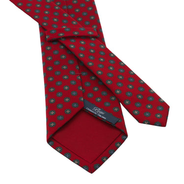 Bigi Silk Printed Red Tie with Design - SARTALE