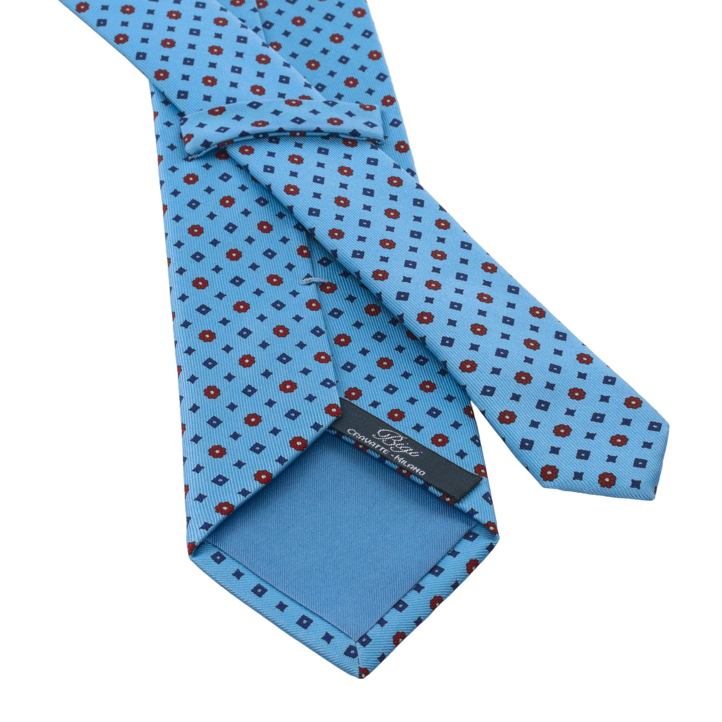 Bigi Sky Blue Printed Silk Tie - SARTALE
