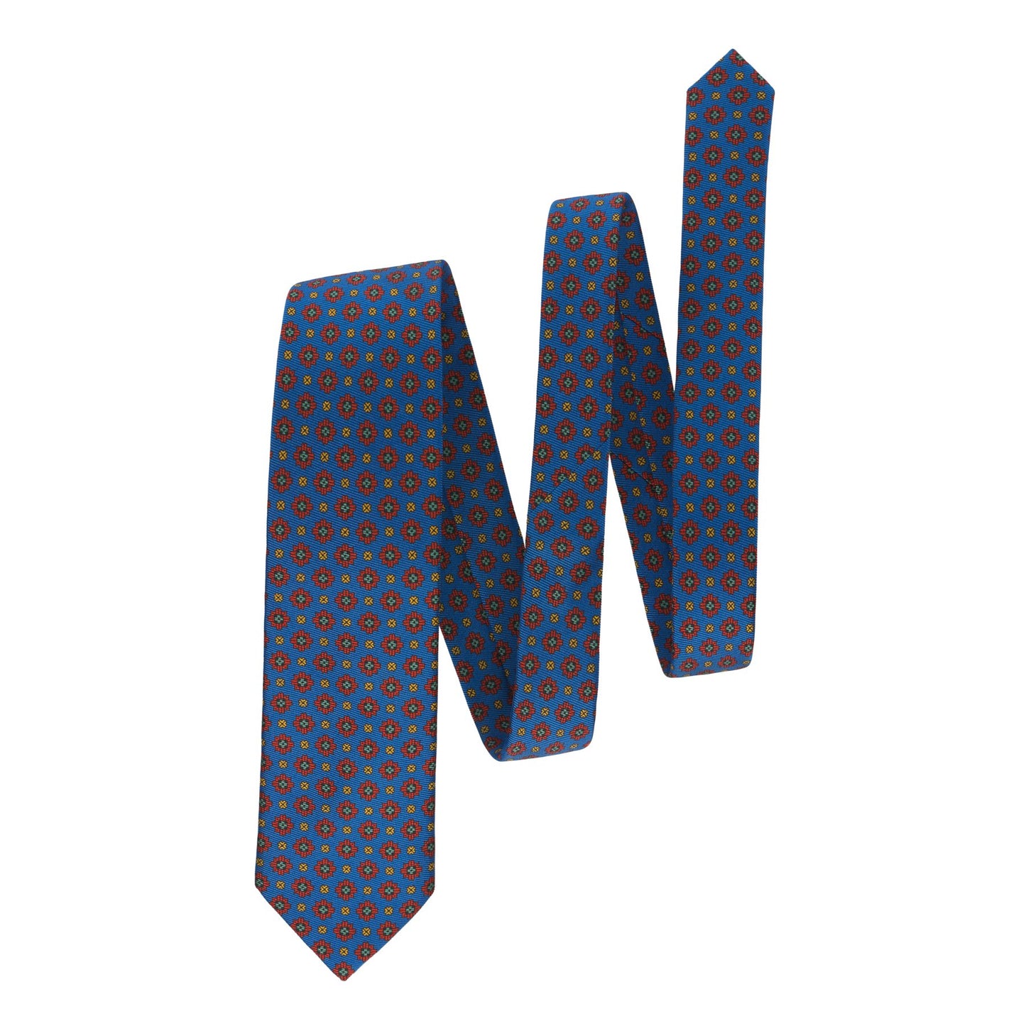 Bigi Woven Silk Printed Tie with Flower Design - SARTALE