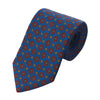 Blauer und rot-orangefarbener Druck