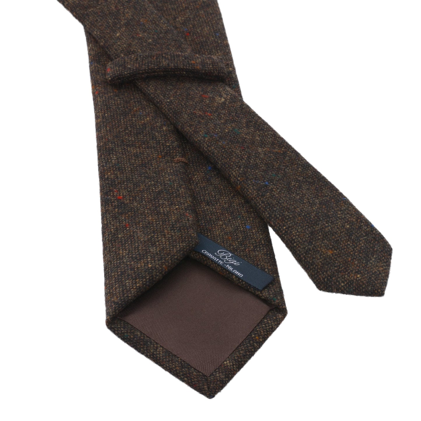 Bigi Woven Wool Dot Tie in Brown Melange - SARTALE