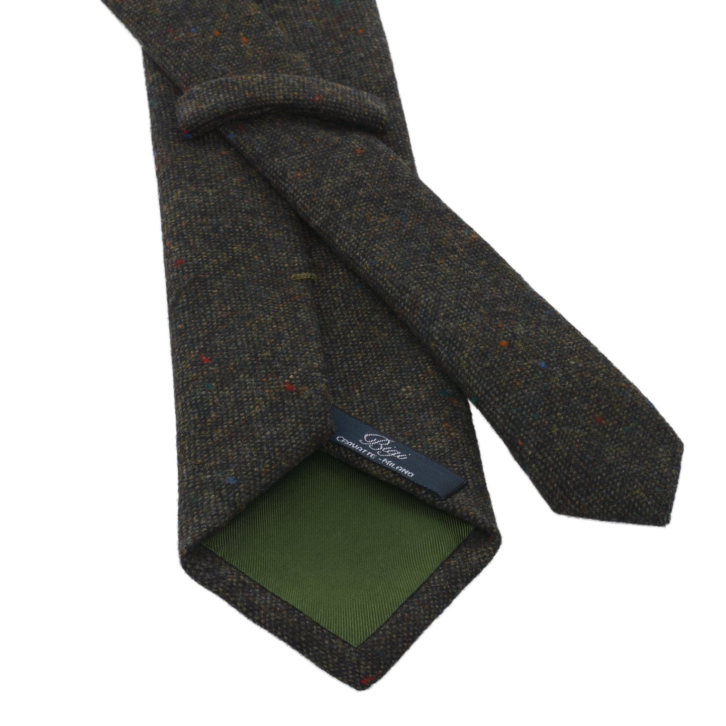 Bigi Woven Wool Lined Tie in Green Melange - SARTALE