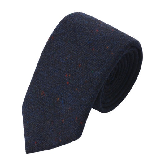 Bigi Woven Wool Polka Dot Tie in Blue Melange - SARTALE