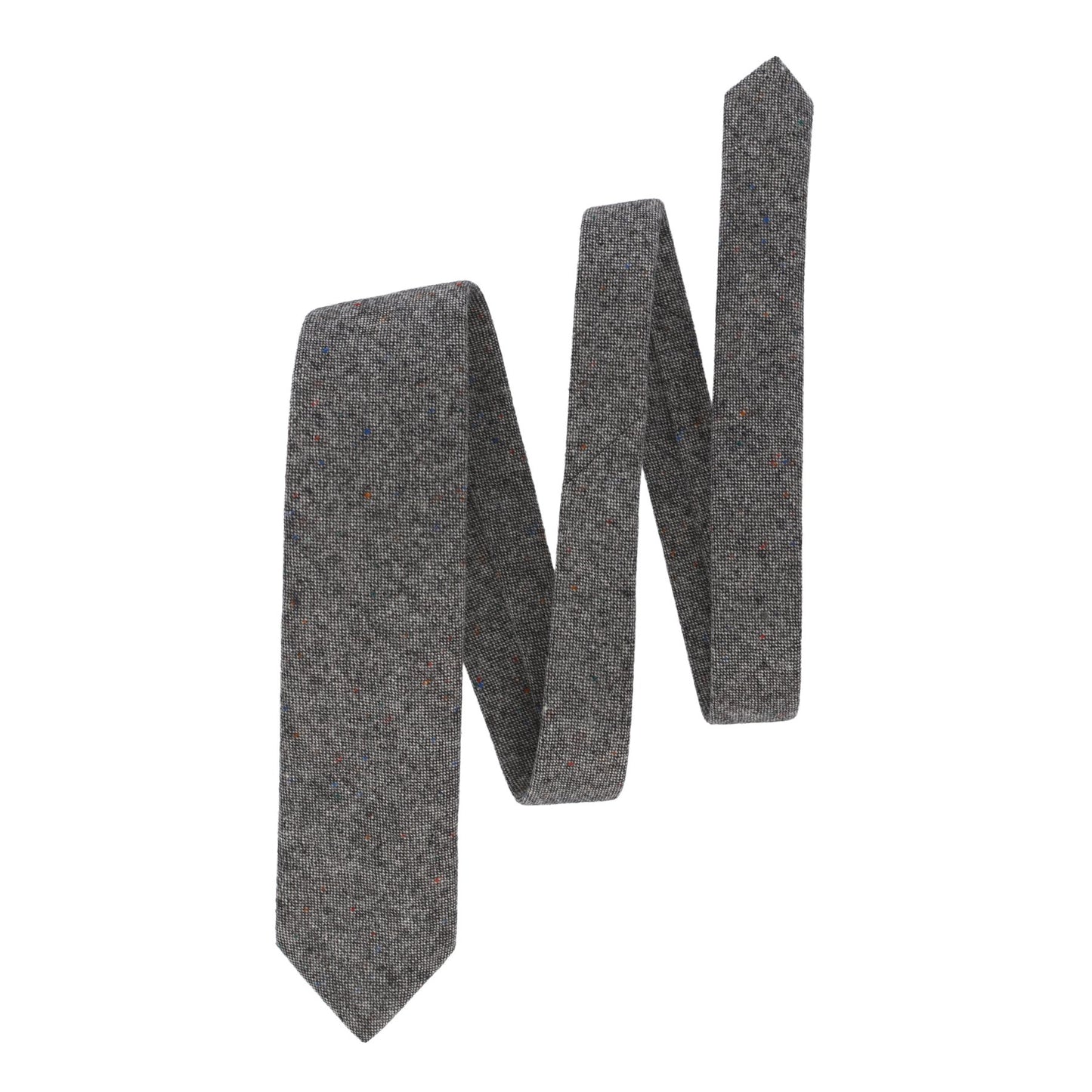 Bigi Woven Wool Polka Dot Tie in Grey Melange - SARTALE