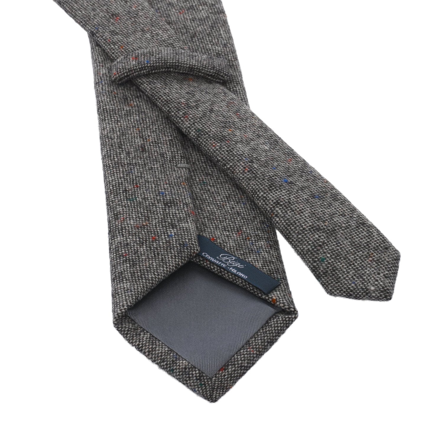 Bigi Woven Wool Polka Dot Tie in Grey Melange - SARTALE