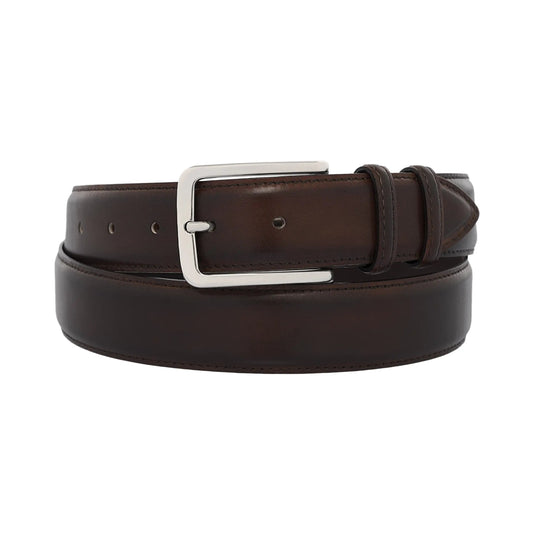 Bontoni Calf Leather Belt in Dark Brown - SARTALE